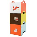 labebe aufbewahrungsbox kinder, baby spielzeugkiste holz, spielkiste stapelbar klein, kiste spielzeugbox, aufbewahrungsregal deckel GEBURTSTAGSGESCHENK - 30x30x30cm(orange,gelber,blauer)