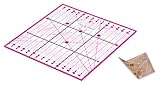 Guss & Mason Patchwork Lineal 15x15 cm mit gratis Anti Rutsch Aufklebern. Transparentes Universal Lineal mit cm und Winkel-Maß