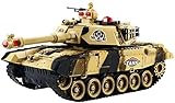 PJDOOJAE 2 RC Kampfpanzer Mit Rauch- Und Soundeffekt Mit Ladekabel Fernbedienung Panzer Panzer RC Panzerketten 2,4 GHz Emulational H Challenger Deutscher Tiger Kinder Erwachsene Spielzeug Geschenk