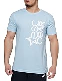 Escobar Basic Round Neck T-Shirt Big Side Logo ESC21-1026 Ozean Blau Weiß L