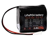 JuBaTec LiFePO4 Akku 12V 6Ah mit Batterie Management System (BMS) - leistungsstarkes Akku-Pack - Lithium Eisenphosphat Batterie - Fast Charg