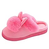 Winter Hausschuhe Bequem Süßer Plüsch Hausschuhe Hasen Winter Pantoffeln Hausschuhe,Unisex Gefüttert Pantoffel rutschfest Herbst Cartoon Slipper Indoor Plüsch Hausschuhe W