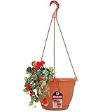 KADAX Blumentopf aus Kunststoff, Hängetopf mit Haken, robuster Topf für Pelargonien, Fuchsien, Pflanztopf, Leichter Blumenkübel, Hängeblumentöpfe (⌀ 18 cm)