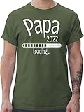 Vatertagsgeschenk Papa - Papa 2022 Loading - L - Army Grün - dad Tshirt - L190 - Tshirt Herren und Männer T-S