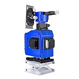 libelyef Kreuzlinienlaser 25M, 12 Linien Selbstnivellierend Linienlaser Laser Wasserwaage | 3 X 360 Blau Strahl 12 Linien Laser Level IP54 Staub & Wasserschutz | Für Tür- Und Fenstermontag
