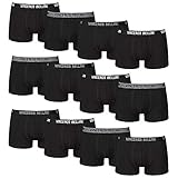 Vincenzo Bellini – Hipster Boxershorts, 12er Pack, Bequeme und atmungsaktive Herren Unterwäsche, Baumwolle Unterhosen Männer in 3 Ausführungen, Basic Boxer (schwarz 12er, XL)