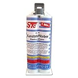 STC 2K PUR Kunststoffkleber kfz 1 Min. Doppelkartusche 50 g Industriekleber 1:1 schwarz Kunststoffrep