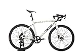 OOLTER E-Bike 28 Zoll Gravel City Fahrrad Pedelec, 9 Gang Elektro Renn Rad mit Scheibenbremse 250W Motor, Weiß