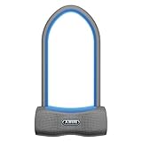 ABUS Bügelschloss 770A SmartX + USKF Halter - Smartes Fahrradschloss mit Bluetooth und Alarm (100dB) - iOS & Android - ABUS-Sicherheitslevel 15 - Blau - 230 mm Bügelhö