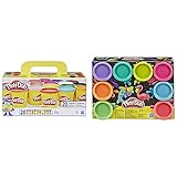Play-Doh Super Farbenset (20er Pack), Knete für fantasievolles und kreatives Spielen & 5063 0 8erPack mit Spielknete in 8 Neonfarben, Knete für fantasievolles und kreatives Sp