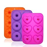 Baymate 3 Stück Kuchen Muffin Mooncake Silikonformen, Blumenförmige Pfannen für die Herstellung von Pudding Cookies Schokolade, DIY Handgemachte Seifenschalen, 6-Cavity