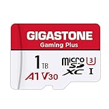 Gigastone Gaming Plus Micro SD Karte 1 TB + SD Adapter, Kompatibel mit Switch, SD Karte Lesegeschwindigkeit bis zu 100MB/s. MicroSDXC Speicherkarte UHS-I A1 U3 V30 Klasse 10, 4K UHD V
