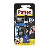 Pattex 1865943 Sekundenkleber Ultra Gel, extra starker & flexibler Superkleber, stoß- & wasserresistentes Sekundenkleber Gel für z. B. Gummi, Leder, Holz, 1 x 10g