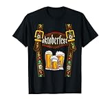 Lederhose Hosenträger Oktoberfest Bayerisch München Bier Herren T-S