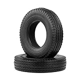 MENGzhuHSA Autoreifenmodell 2ST Gummi Simulieren Reifen for 1/14 LKW-Fernsteuerungsmodell Austauschbare Zubehör-Upgrade für Kinder DIY Craft (Color : Black)