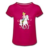 Spreadshirt Bibi Und Tina Bibi Reitet Auf Sabrina Mädchen T-Shirt mit Raffungen, XL, F