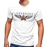 Neverless® Herren T-Shirt Legendary Wings A Flügel Airforce Pilot Flieger Fashion Streetstyle weiß XXL