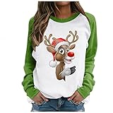 Weihnachtspullover Damen Weihnachtspulli Weihnachtspullover 3D Pullover Weihnachten Drucken Sweatshirt Herbst Winter Langarm Pullis Frauen Langarmshirt Lässige Oberteile Tops Christmas Sw