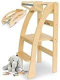 Kleiner Riese Lernturm ab 1 Jahr Klappbar [Platzsparend] Kinder Leicht | Learning Tower Montessori Spielzeug Kleinkind Tritthocker - Jetzt B