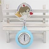 dihui Broschenuhr,Stretching Krankenschwester süße Taschenuhr, versenkbare Brustuhr-Engel,Krankenschwester Uhr Set Dehnb
