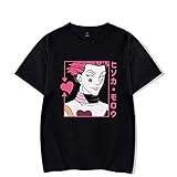 Hisoka Unisex Kawaii Unisex Sommer lässig Kurzarm T-Shirt mit rundem Hals (1,L)