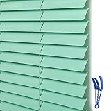 LXLA Jalousie Rollos Fensterrollos Fensterläden Jalousie Mit Reinigungsbürste, Blackout Privatsphäre & Lichtfilterung Grün Jalousien Aus Aluminium, Studio Sek