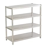 Küchenregal mit 4 Regalböden Standregal aus Edelstahl 50 kg Belastung 120 x 40 x 150