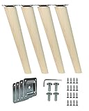 Prima Online 4x Holzfüße Möbelfüße Sofafüße Buche Holzbeine schräg Länge 25cm Buche Holz Oberfläche sauber (Schräg [25 CM]) prima-online_