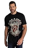 JP 1880 Herren große Größen Übergrößen Menswear L-8XL T-Shirt, Bandshirt, Halbarm, Rolling Stones schwarz 4XL 782649130-4XL