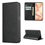 Copmob Hülle Oppo Find X2 Pro,Premium Flip Leder Brieftasche Handyhülle,[3 Kartensteckplatz][Ständerfunktion][Magnetverschluss],Ledertasche Schutzhülle für Oppo Find X2 Pro - Schw