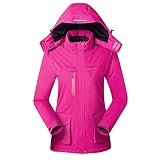 TSPRING Women's Heated Coat with 3 Heating Level, 4 Heating Zones,Neck Heating Jacket Washable (Batteries Not Included) Anorak Damen Winter Damen Warm Gefüttert Winter Daunenweste Lang(Violett,XXL)