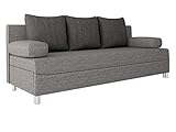 Schlafsofa Dover, Sofa mit Bettkasten und Schlaffunktion, Bettsofa, Farbauswahl, Schlafcouch mit Chromfüße, Couch vom Hersteller, Couchgarnitur (Schlafsofa ohne Polsterhocker, Lux 05 + Lux 06)