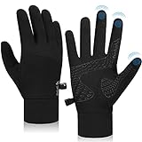 coskefy Touchscreen Handschuhe Herren Damen Leicht Laufhandschuhe Rutschfest Fahrradhandschuhe Winddicht Winterhandschuhe (Schwarz-Z05, S)