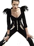 keland Schwarze natürliche Feder Epaulet Schultergurt schillernden Halloween - kostüm. (Schwarz)