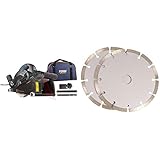 FERM Mauernutfräse Schlitzfräse 1600W - 2 Diamantscheiben 150mm - Laserfürhrung - Staubabsaugungsadapter - Nylon-Tragetasche + FERM Sägeblätterset, 150 mm, D