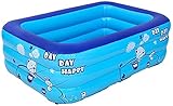 Tragbare freistehende Stellung. Zeichentrickfilm-aufblasbare PVC-Schwimmbad Badewanne für Kinder Kinder Familien Sommer Outdoor Wasser Schwimmen Spiel Spaß Center Spielzeug (Größe: 1.8m 3 Ringe) F