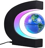 JOWHOL magnetisch Schwebender Globus mit LED-Licht automatischer Drehung beleuchtet globus Kinder Männer Heim büro Dekoration (Blau)