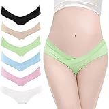 Zhiyao Umstandsunterwäsche Baumwolle Damen Schwangerschaft Unterhosen Kaiserschlüpfer 6er Pack Schwangerschafts Unterhosen Unterbauch-Umstandsslips Postpartum Bikinislip