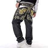 QJZUO Mann lose Baggy Jeans Hiphop Skateboard Denim Hosen Hip Hop Rap männlich Schwarze Hous Große Größe 30-46 (Color : Style 6, Size : 34 inch)