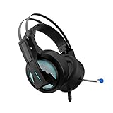 ZRJ PC Headset 7.1 Virtual Stereo Gaming Headset Weiche Protein Ohrpolster Noise Cancelling Mic USB für PC PS4 PS5 One Headset Audifonos (Farbe: Schwarz)