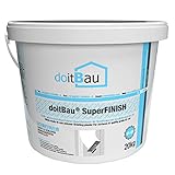 doitBau Fertigspachtel Innen – Spachtelmasse für Innenwände & -decken | Qualitätsstufen Q2; Q3 & Q4 | Direkt Anwendbar | Farbe: Weiß – 20 kg | Für alle trockenen Oberflächen geeig