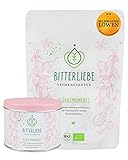 BitterLiebe® Teemanufaktur Glücksmomente Set mit Vorratsdose (65g) und Nachfüllbeutel (130g) I Bio Kräutertee lose mit der Kraft der B