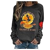 Damen Mode Sweatshirt Outdoor Oberteil ​Tops Vintage Wintermantel Komfortabel Lockere Sportjacke Langarm Halloween Druck Rundhals Tuniken Warmes Outdoorjack