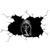 Silent Skull Autoaufkleber und Aufkleber, Halloween Wasserdicht PVC DIY 3D Lustige Fensteraufkleber, Wand Cling Aufkleber Party Dekoration für Auto LKW Stoßstange, Home Decoration (30 x 40 cm)