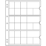 Leuchtturm 338425 Münzhüllen NUMIS Euro - Münz-Aufbewahrung für 3 ganze Kurs-Münzensätze 1 Cent bis 2 €-Stück - 5er Pack