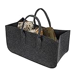 Zerrale Filztasche Tasche Filztaschen Filzkorb für Kaminholz Kaminholztasche Tragetasche Kaminholz Einkaufskorb Wasserdichte faltbare Langlebig für Kamine Holzöfen Brennholz Camping-1._