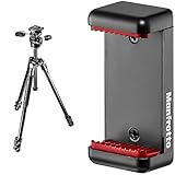 Manfrotto MK290XTA3-3W Digitale Film/Kameras 3Bein(e) Schwarz Stativ - Stative (70,7 cm, 2,52 kg, 147,5 cm, Aluminium, Schwarz) & MCLAMP Smartphone Halterung, schw