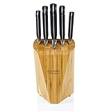 Ross Henery Profi-Messer-Set, 5-teilig, Edelstahl, Messerblock aus Bamb