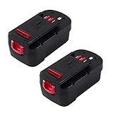 2X FUNMALL 18V 3.0Ah Ni-MH Ersatzbatterie für Black & Decker Akku 18V HPB18 FSB18 FEB180S A18 A1718 A18NH HPB18