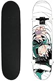 Nixi888 Anime My Hero Academia Skateboard, 31'x8 Professionelles Vierrad-Double-Rocker 7-Layer-Ahorn-Deck-Skateboard-Skateboard für Jug